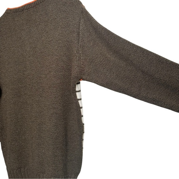 Deekay Oswal Men's Small Knit Sweater Color Block Geometric Stripes Orange - Picture 12 of 12